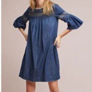 Current/Elliott Abigail Embroidered Denim Dress